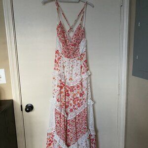 Altard State Adernlia Floral Maxi Dress Orange and Pink - New with Tags